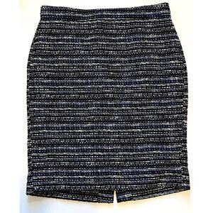 J. Crew Tweed Knee Length Pencil Skirt Blue Black Size 4
